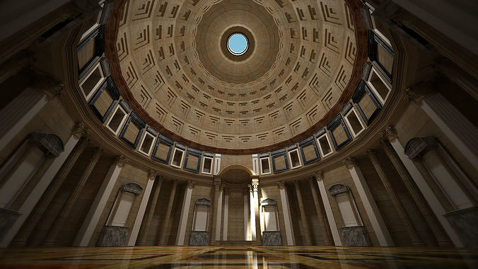 The Pantheon city of rome 3D model 7