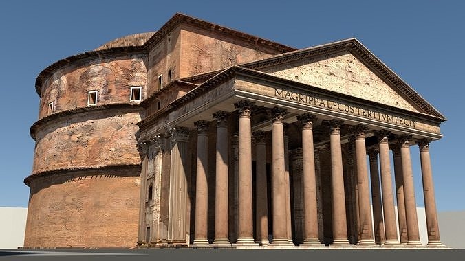 The Pantheon city of rome 3D model 2