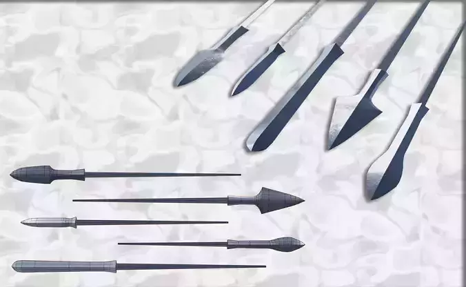 Japanese arrow head set 3 3D print model