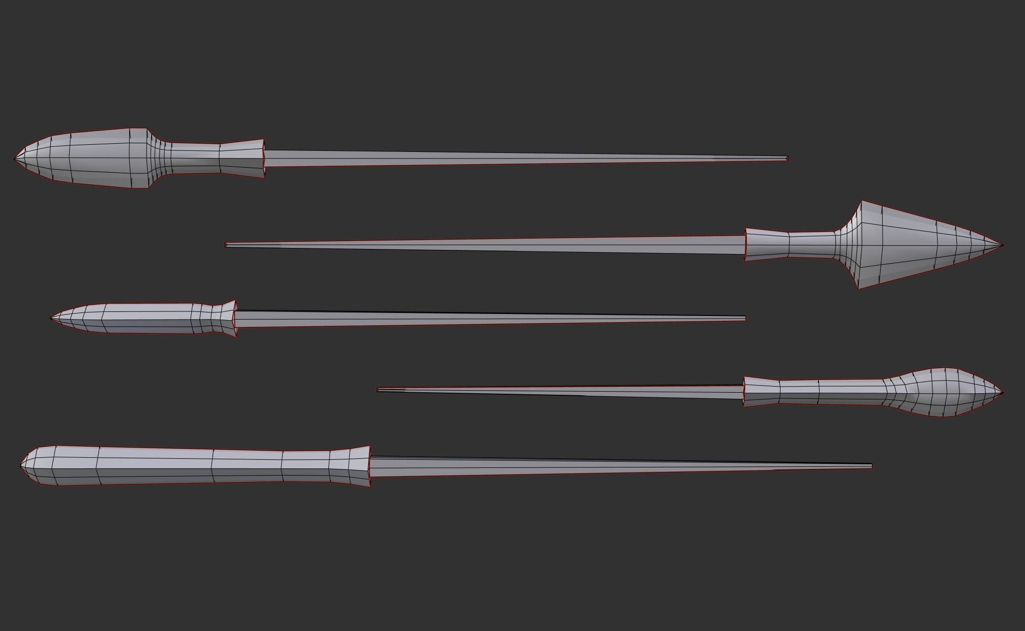 Japanese arrow head set 3 3D print model_1