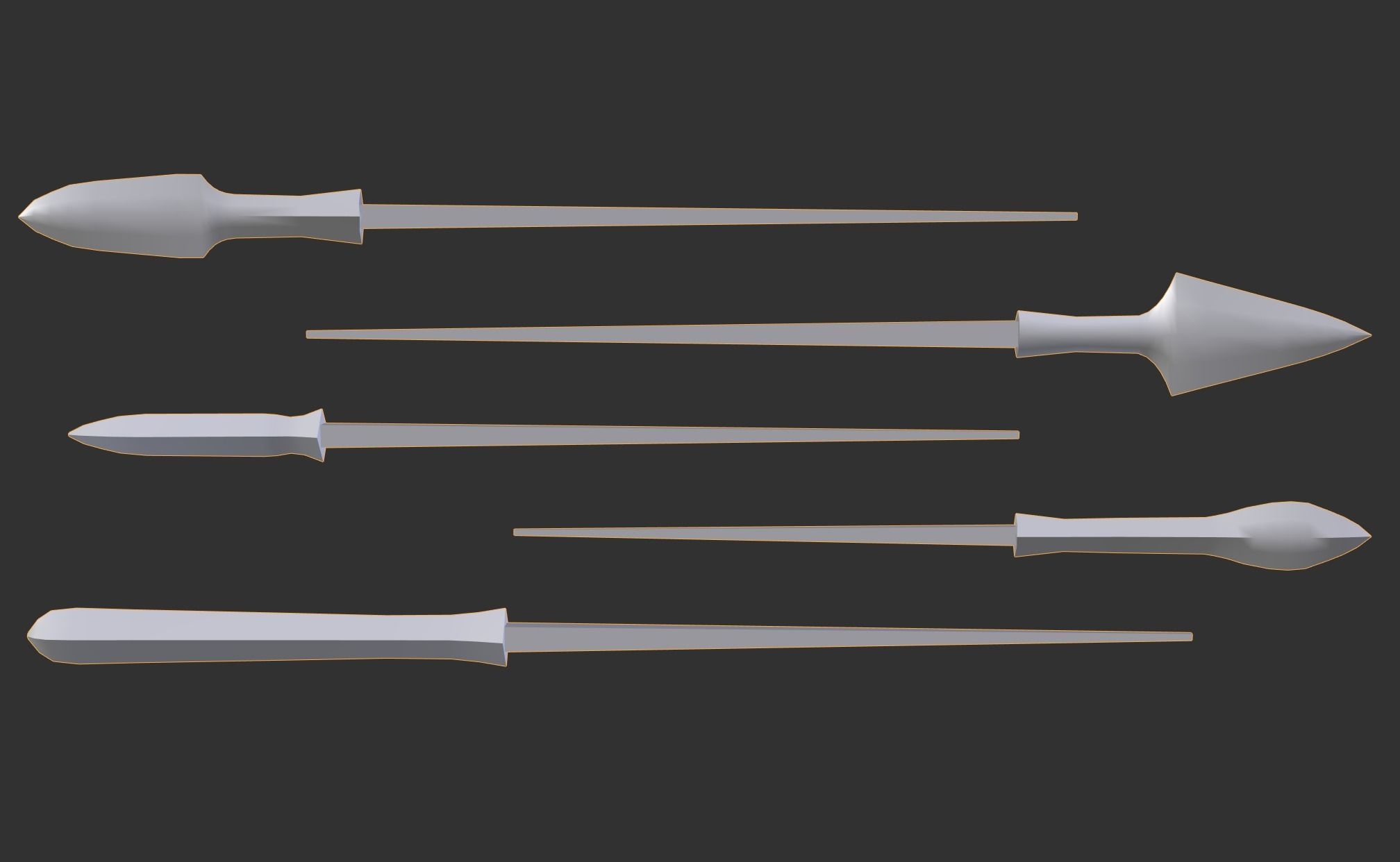 Japanese arrow head set 3 3D print model_2