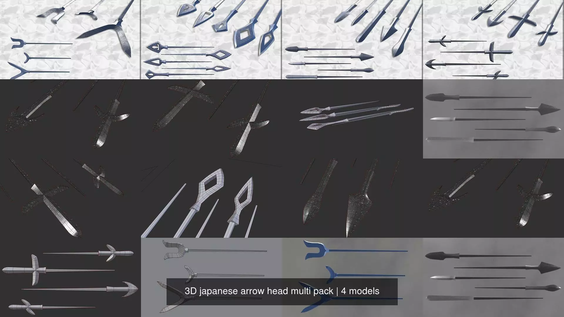 3D japanese arrow head multi pack 3D Model Collection_1
