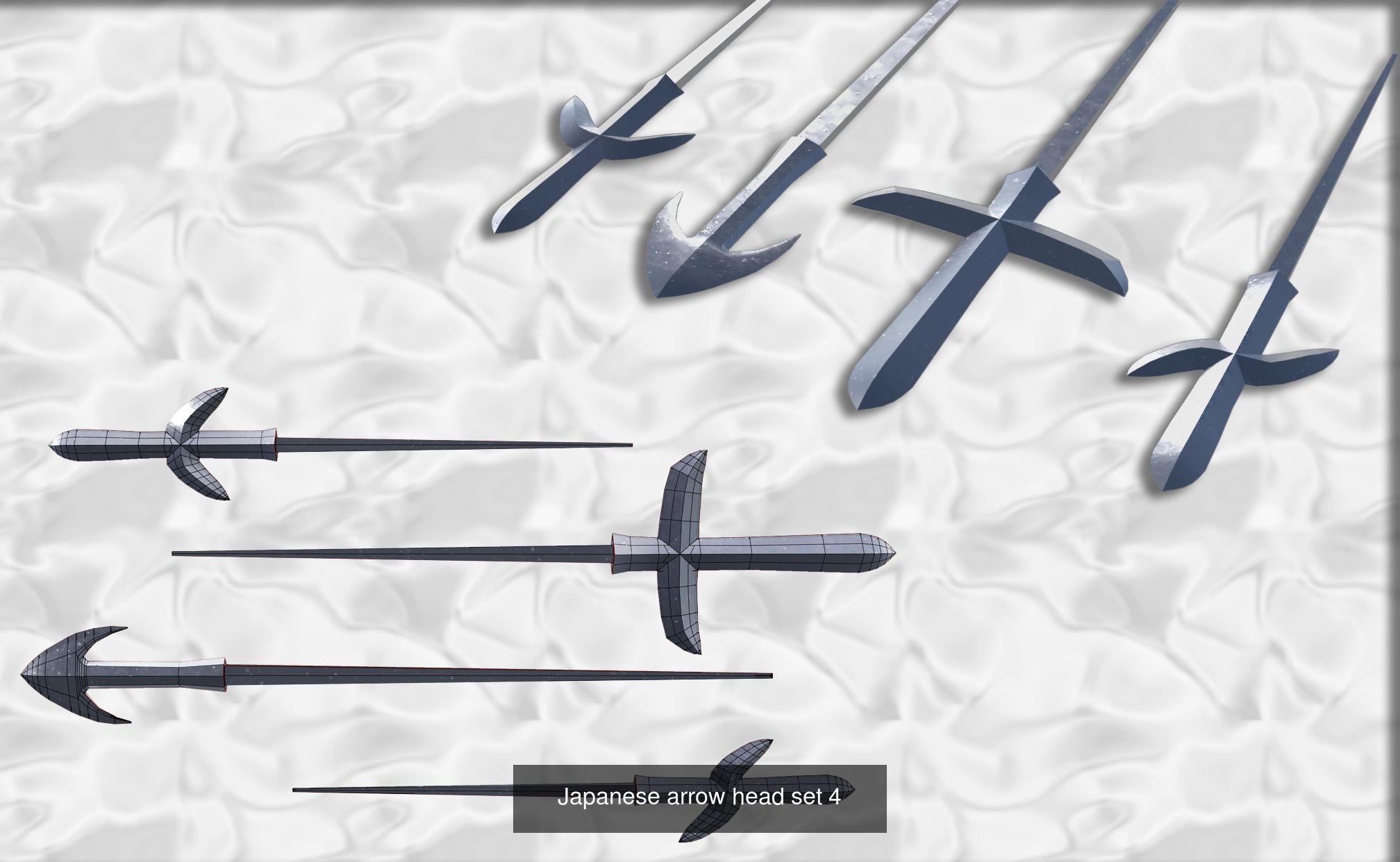 3D japanese arrow head multi pack 3D Model Collection_3