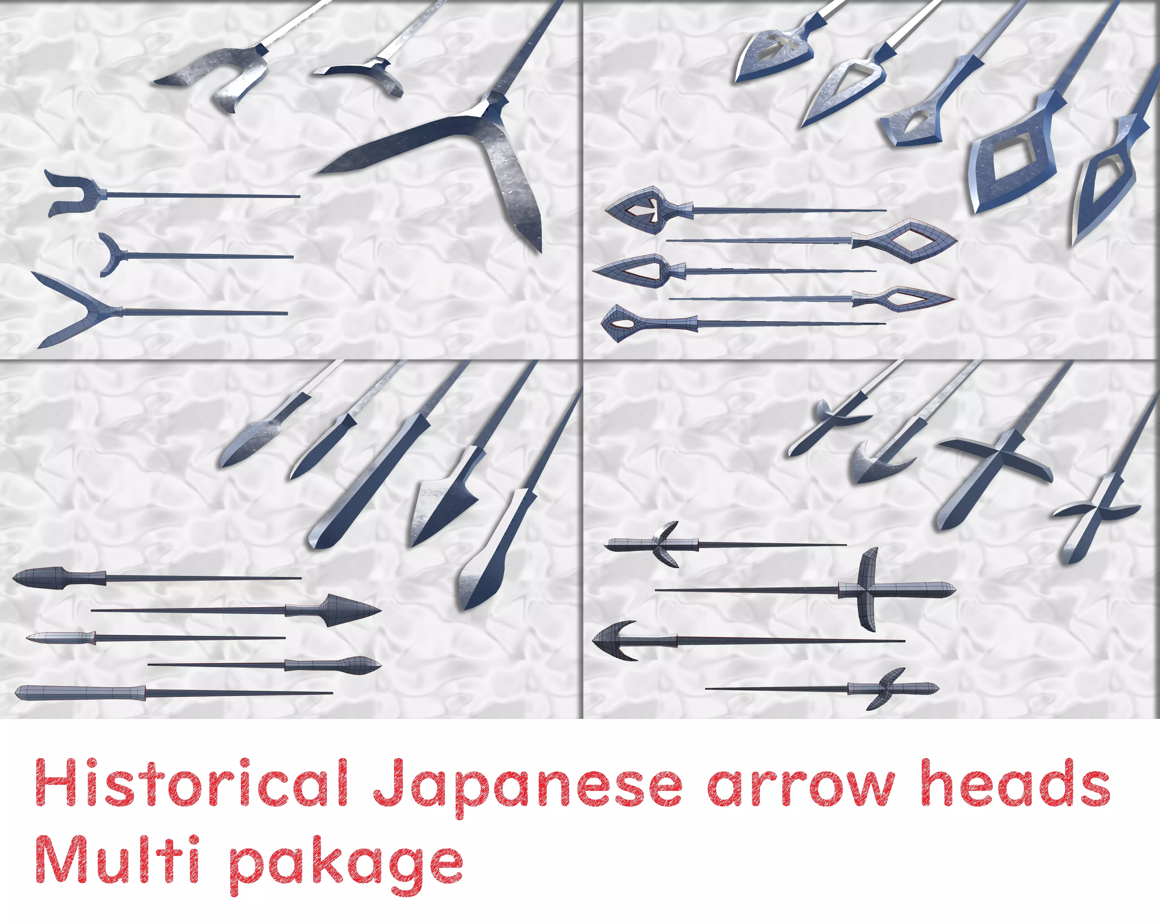 3D japanese arrow head multi pack 3D Model Collection_0