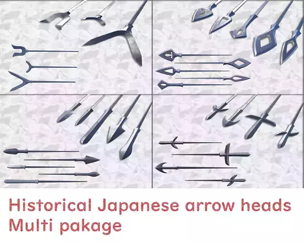 3D japanese arrow head multi pack 3D Model Collection