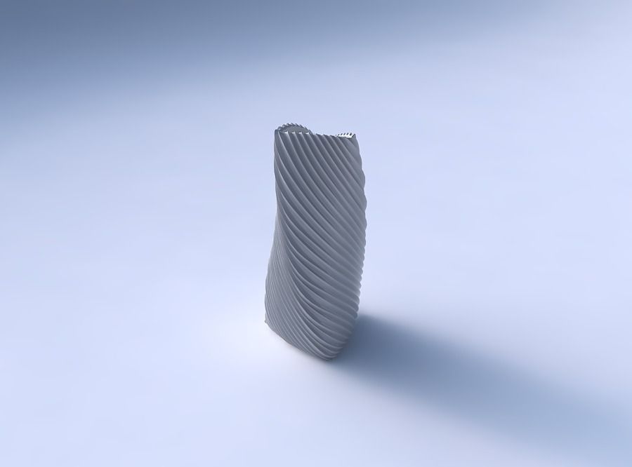 Vase twist curved tipping triangle with bent extruded lines 2 3D print model_3