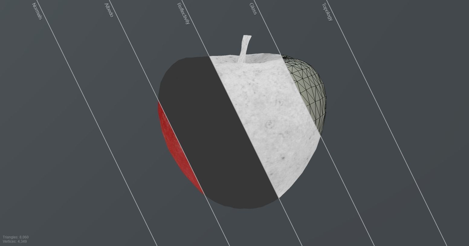 Apple Red Low-poly 3D model_2