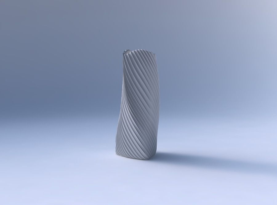 Vase twist curved tipping triangle with bent extruded lines 3 3D print model_4