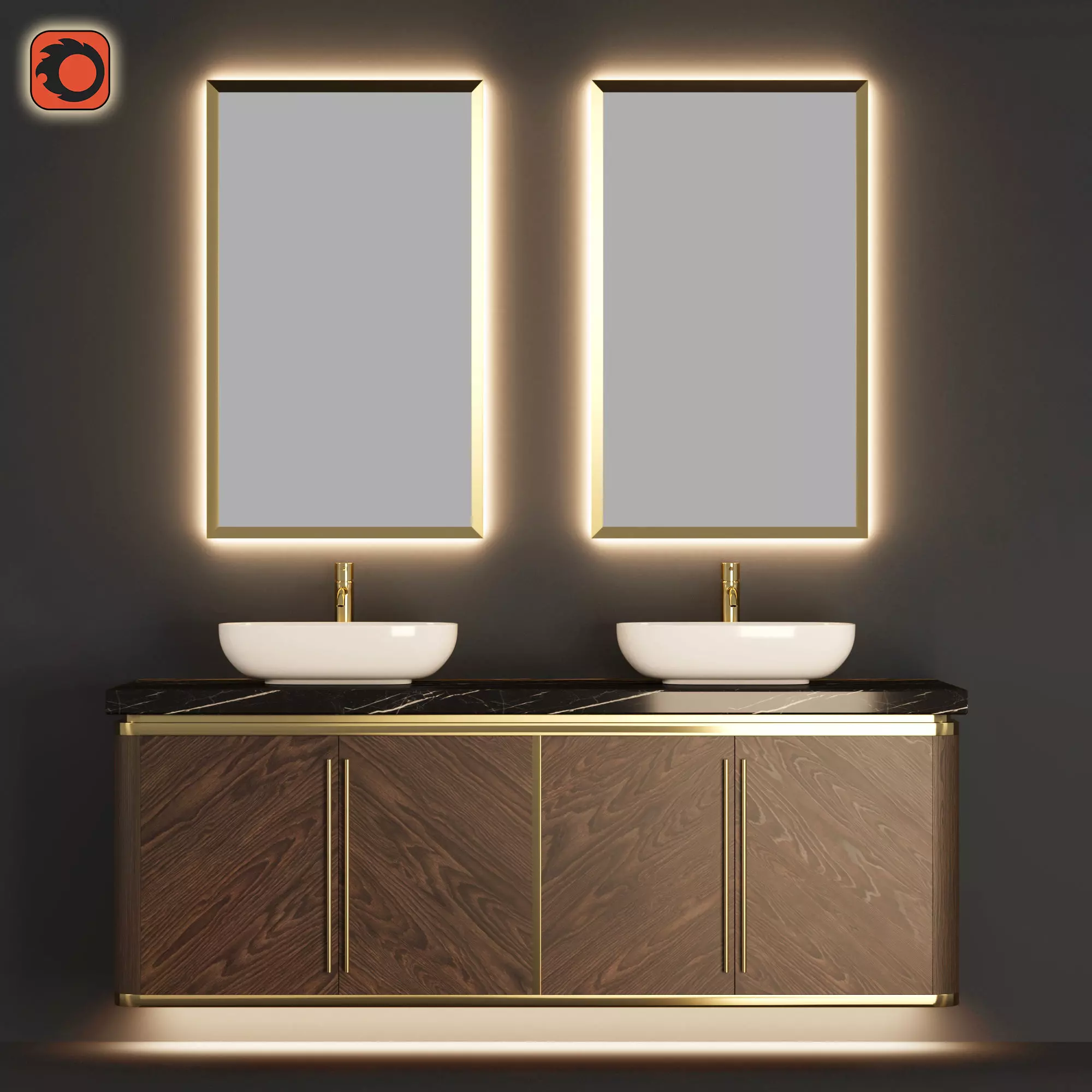 AP WC Cabinet Set 01 3D model