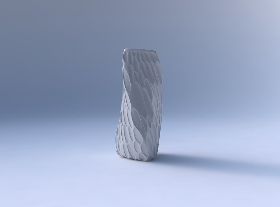 Vase twist curved tipping triangle with bubbles 3D print model_4