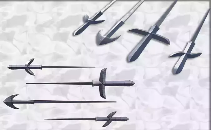 Japanese arrow head set 4 3D print model