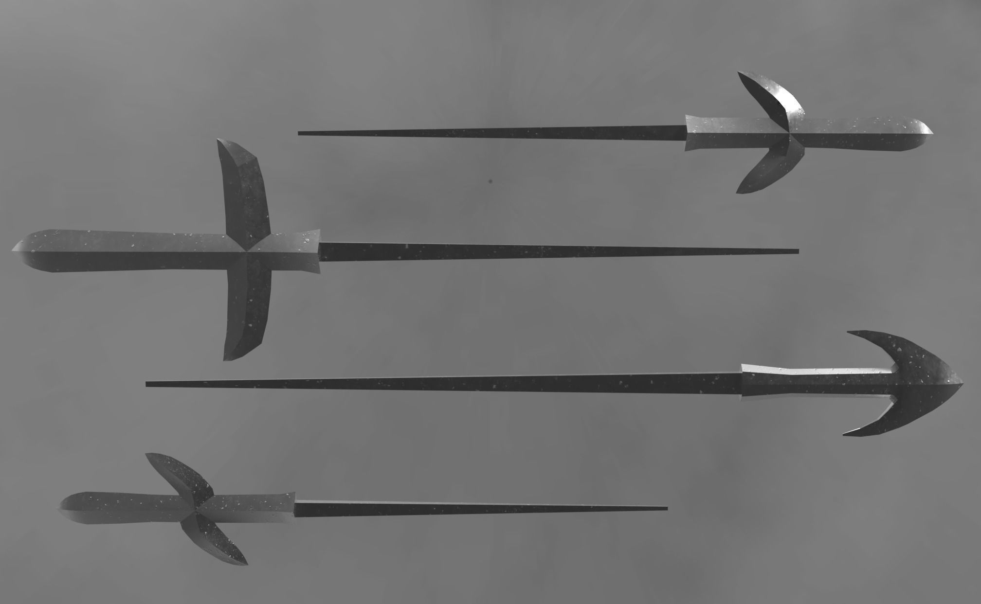 Japanese arrow head set 4 3D print model_7