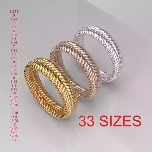 BRAIDED RING 33 SIZES pack 