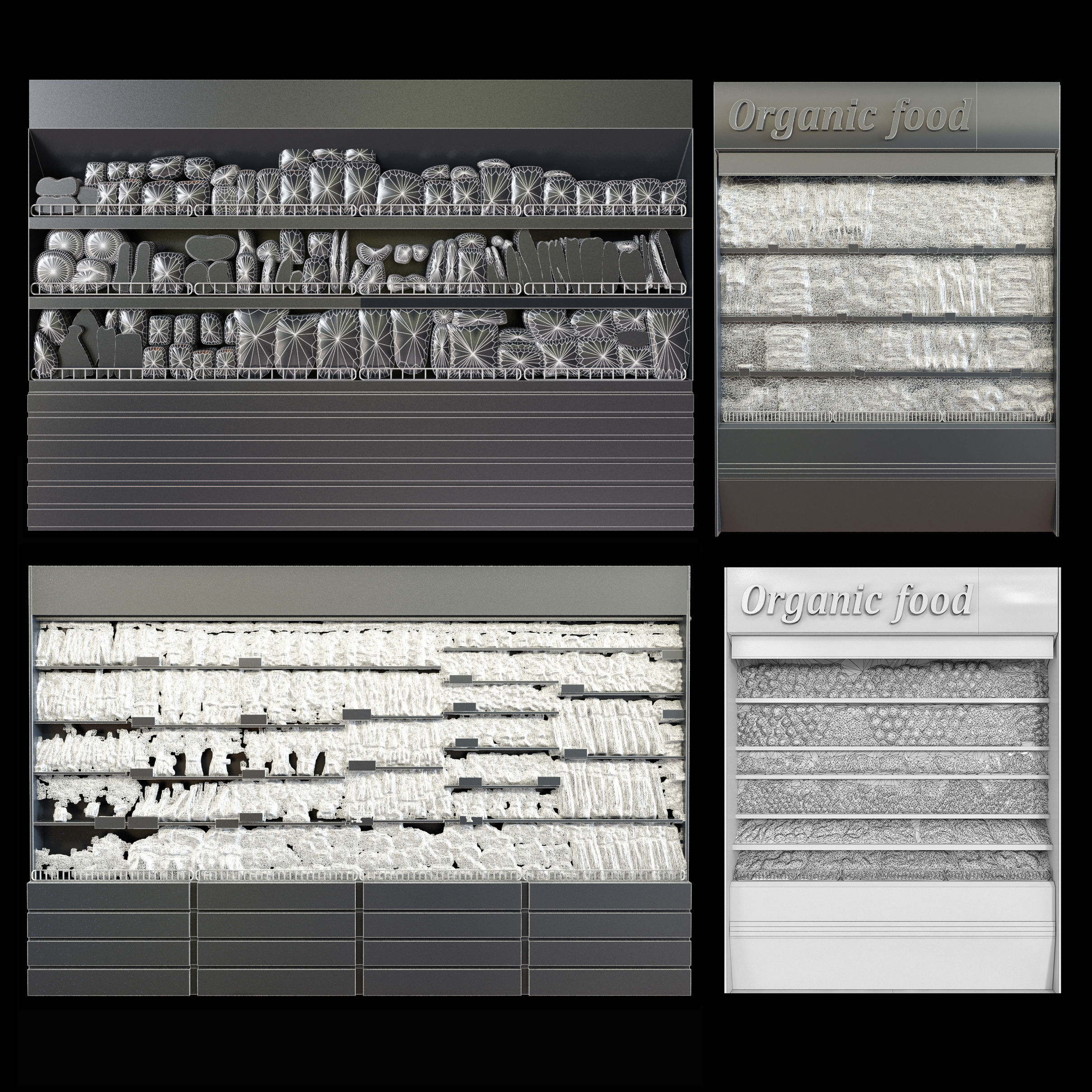 Vegetables fridge set 3D model_1