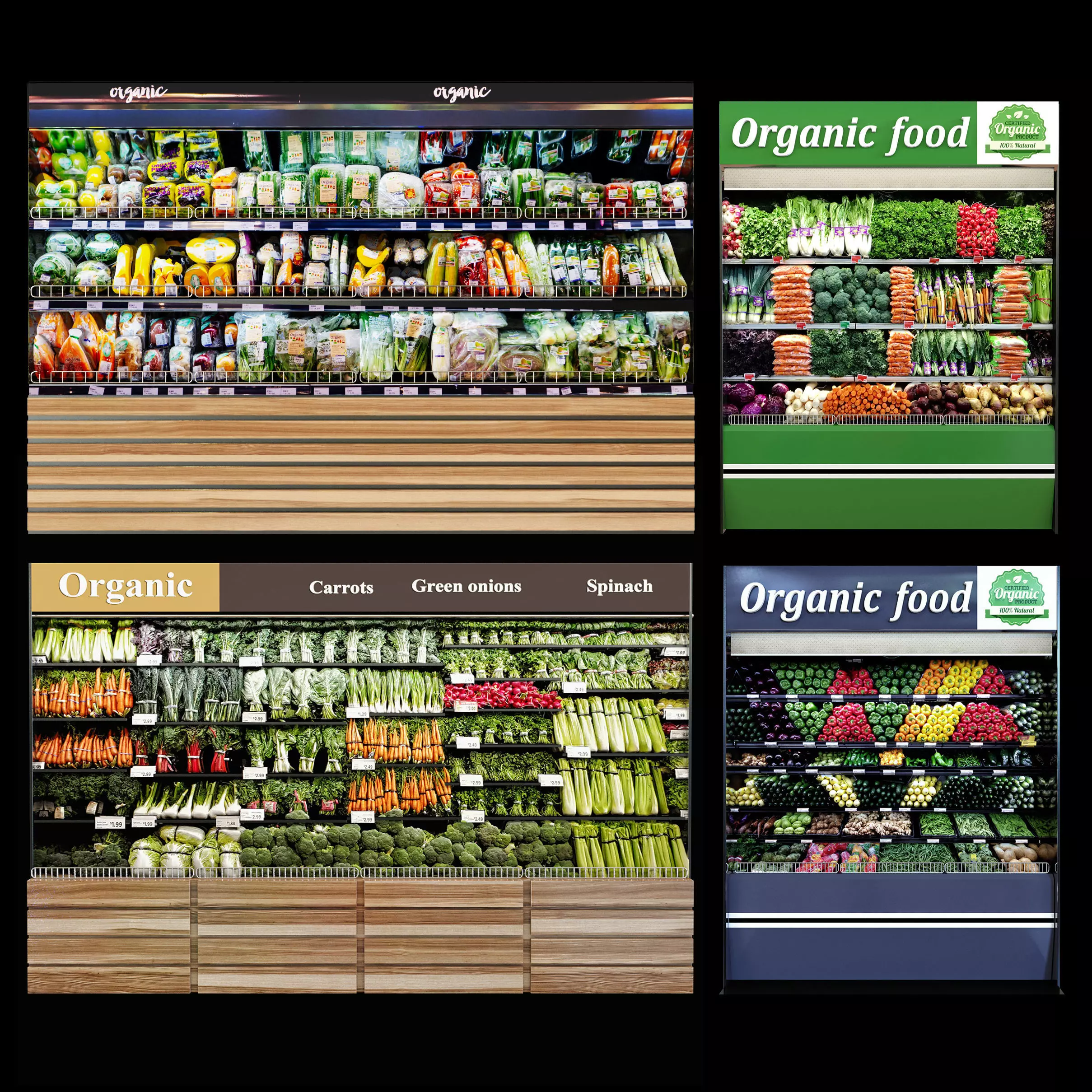 Vegetables fridge set 3D model_0