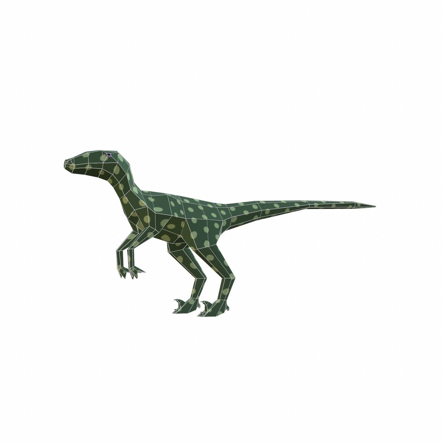 Dinosaur Cartoon Low-poly 3D model_12