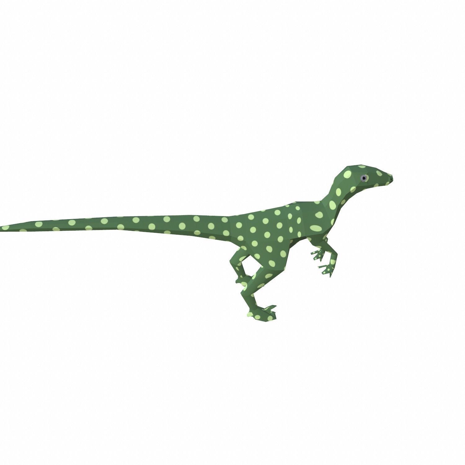 Dinosaur Cartoon Low-poly 3D model_6