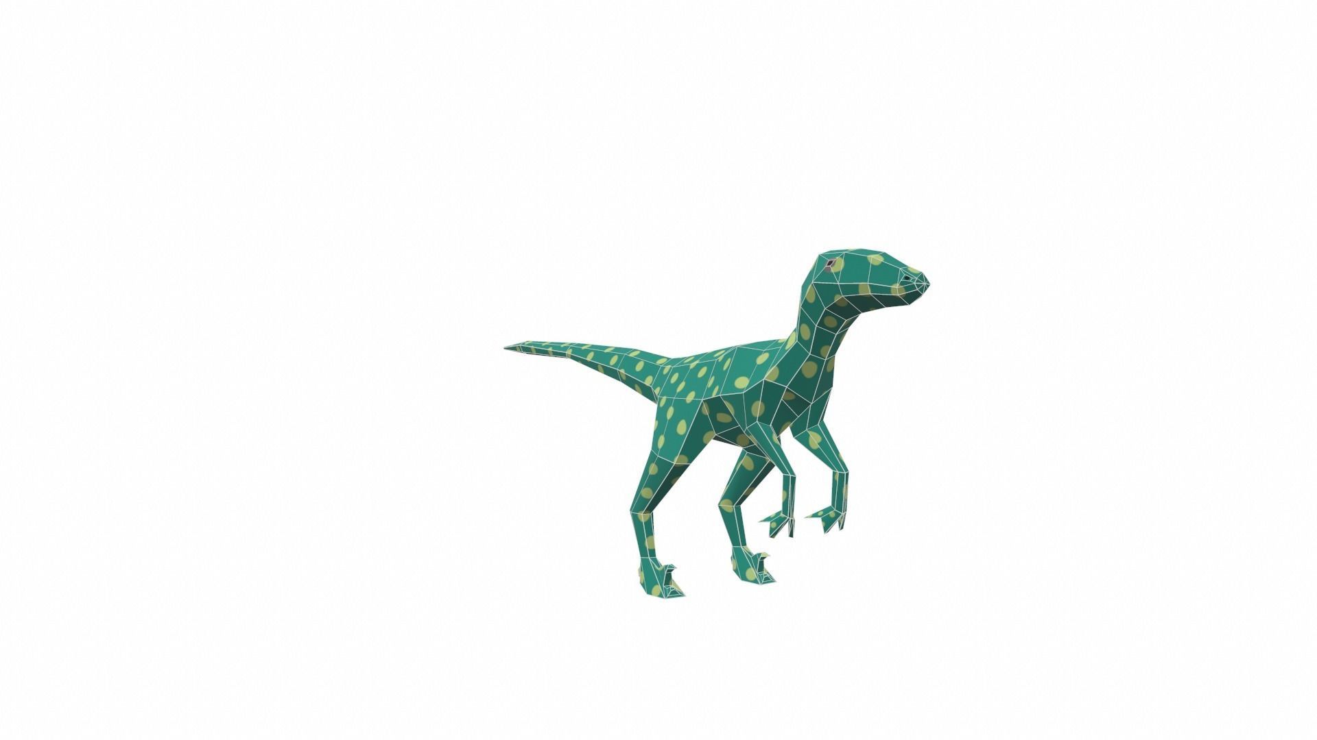 Dinosaur Cartoon - 03 Low-poly 3D model_1