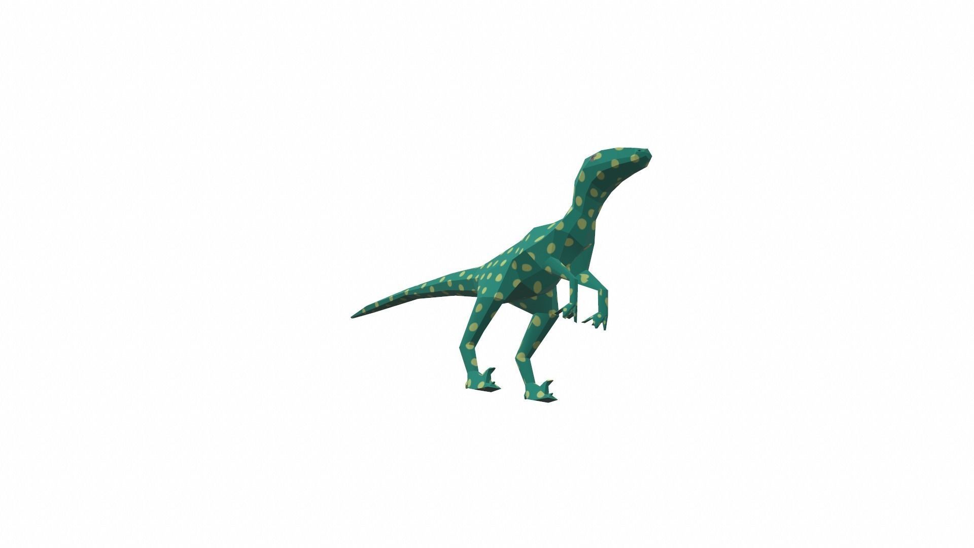 Dinosaur Cartoon - 03 Low-poly 3D model_7