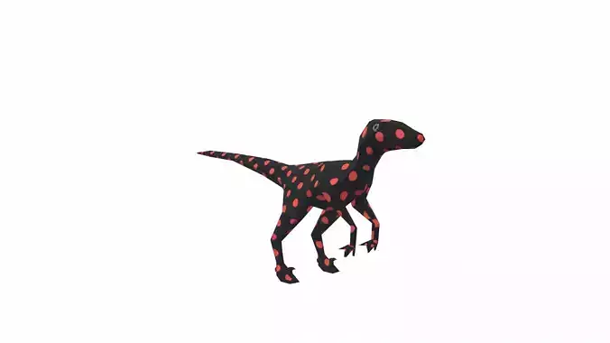 Dinosaur Cartoon - 02 Low-poly 3D model
