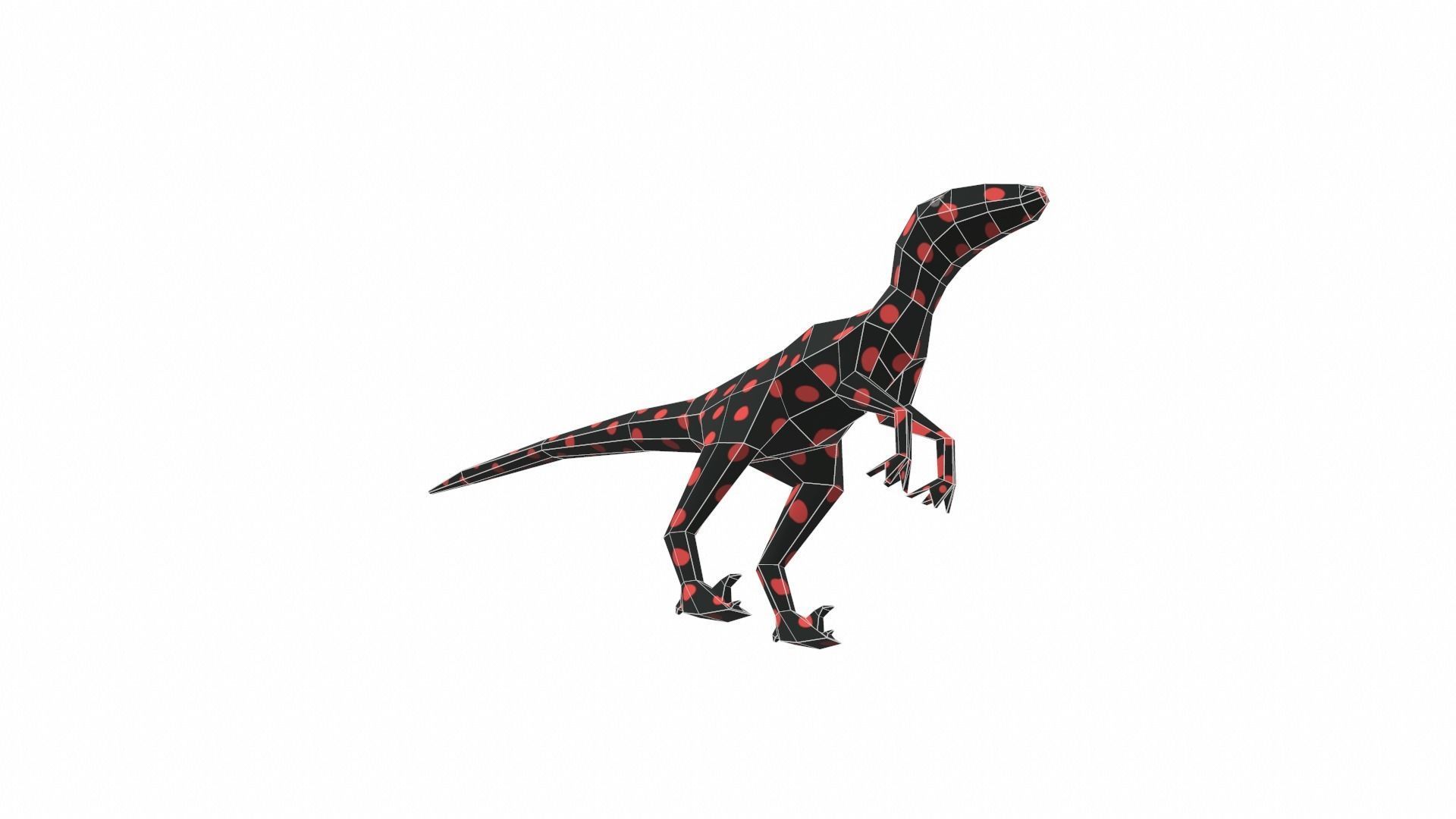 Dinosaur Cartoon - 02 Low-poly 3D model_10