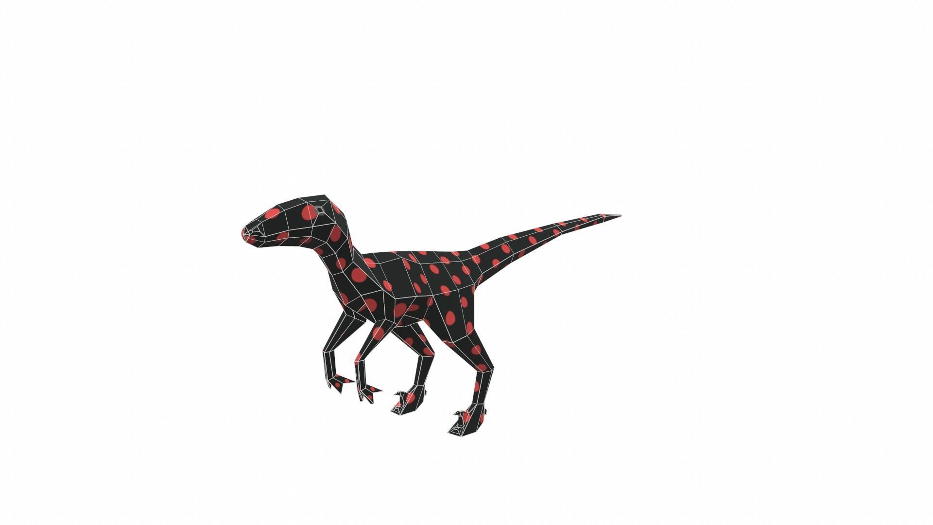 Dinosaur Cartoon - 02 Low-poly 3D model_8