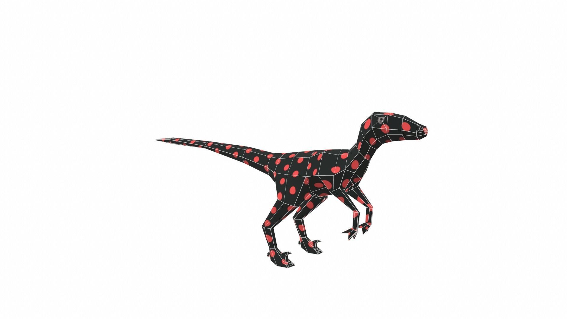 Dinosaur Cartoon - 02 Low-poly 3D model_1