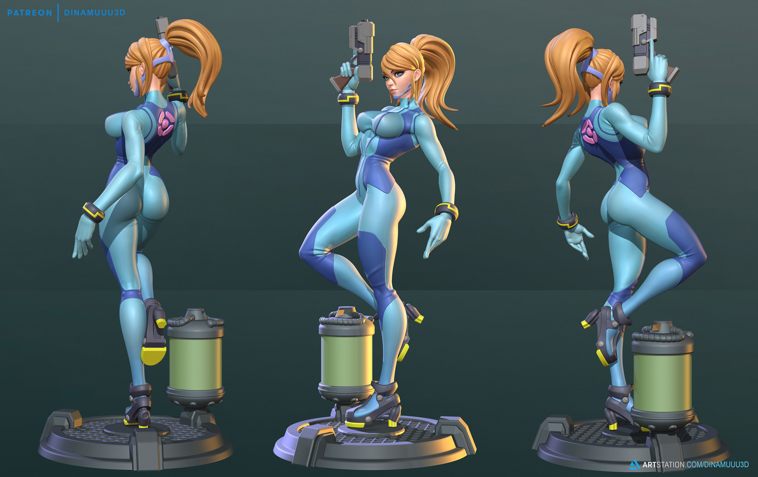 Samus Aran Zero Suit SFW and NSFW Figurine 3D Print Model STL 3D print model_4