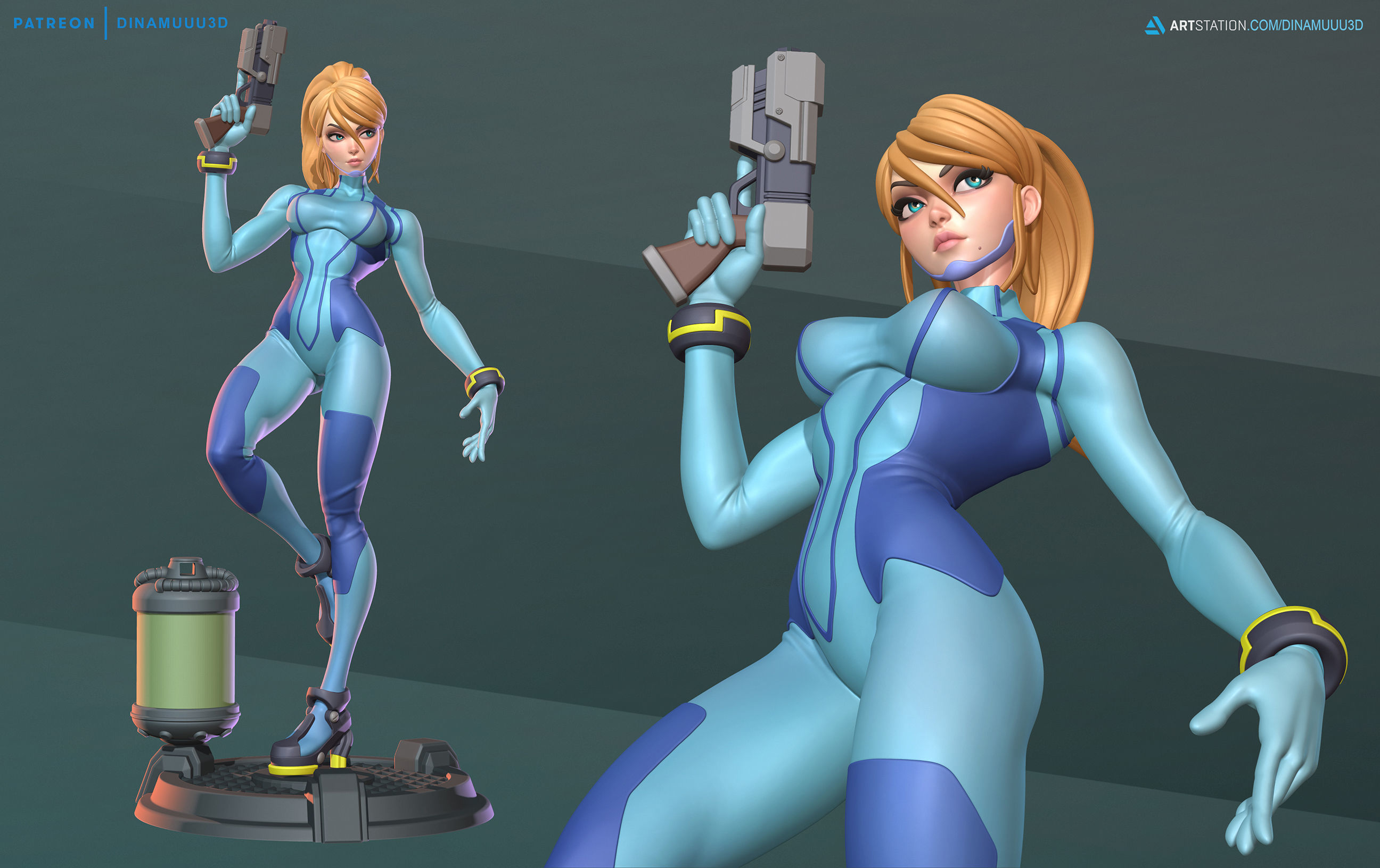 Samus Aran Zero Suit SFW and NSFW Figurine 3D Print Model STL 3D print model_3
