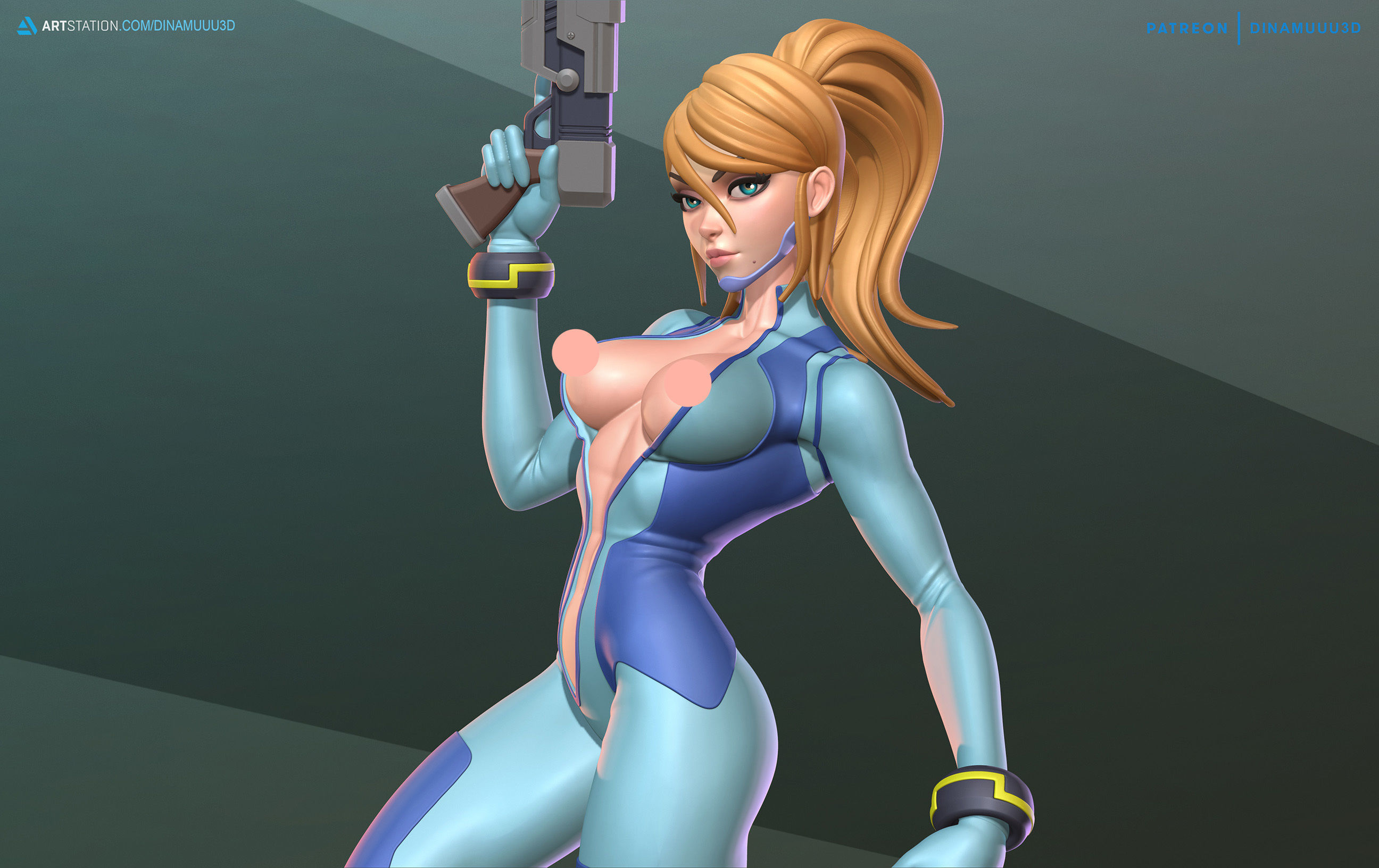 Samus Aran Zero Suit SFW and NSFW Figurine 3D Print Model STL 3D print model_6
