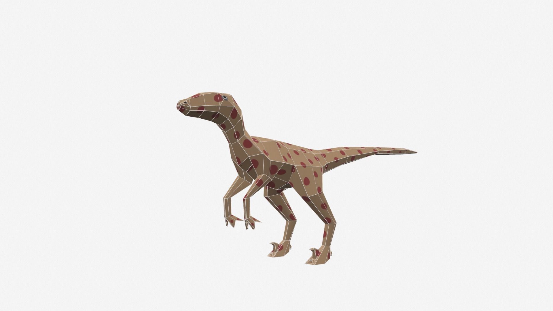 Dinosaur Cartoon - 04 Low-poly 3D model_9