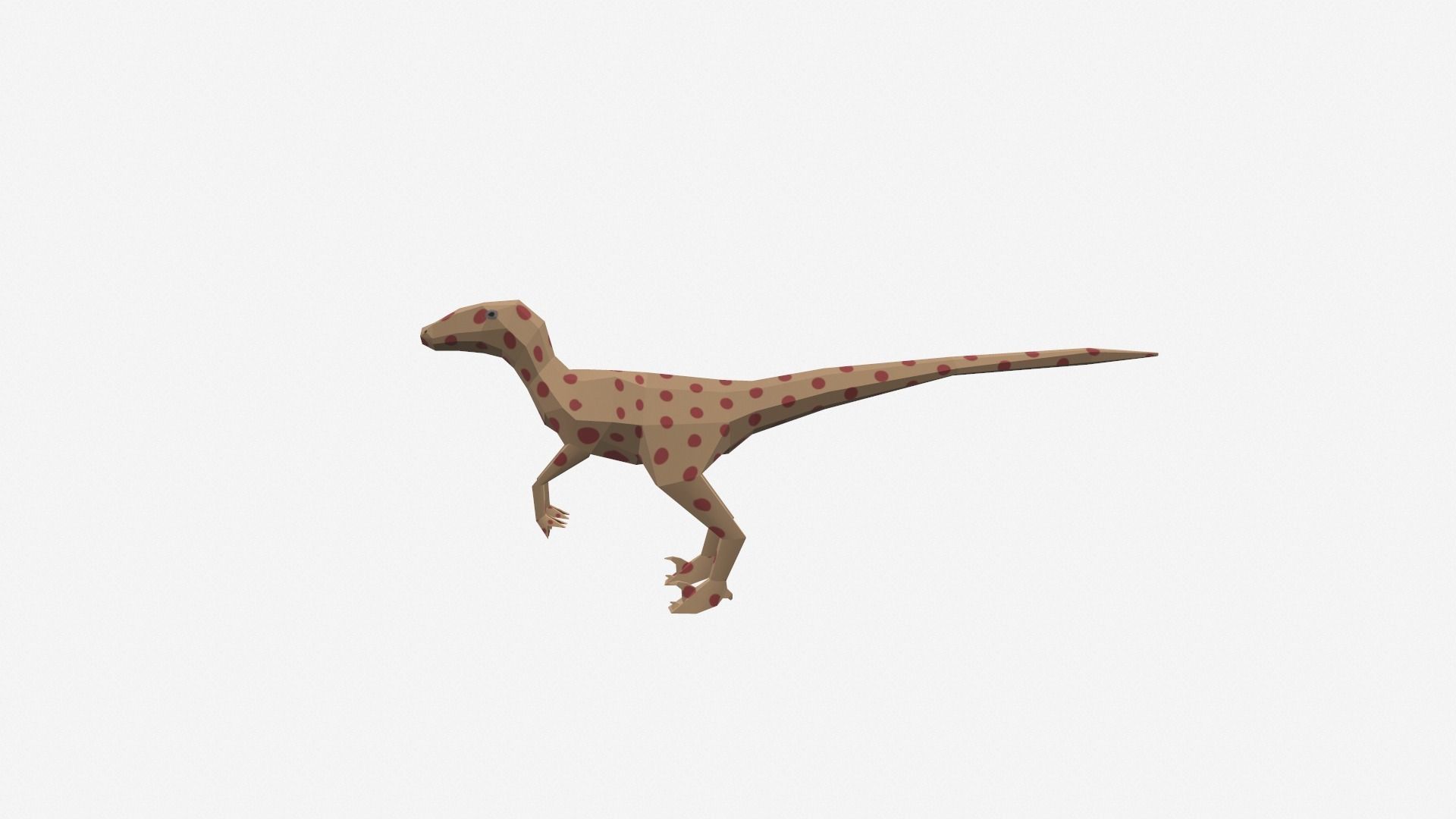 Dinosaur Cartoon - 04 Low-poly 3D model_4