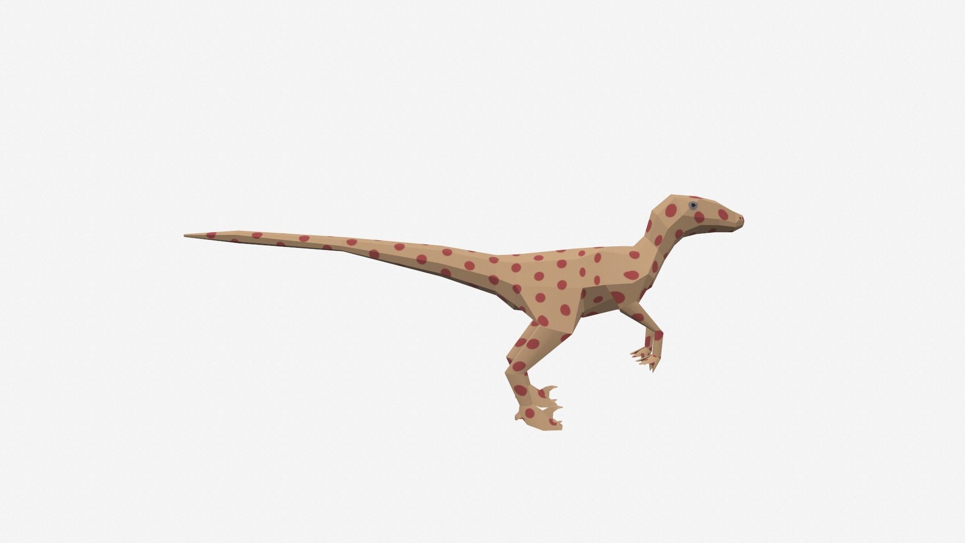 Dinosaur Cartoon - 04 Low-poly 3D model_2