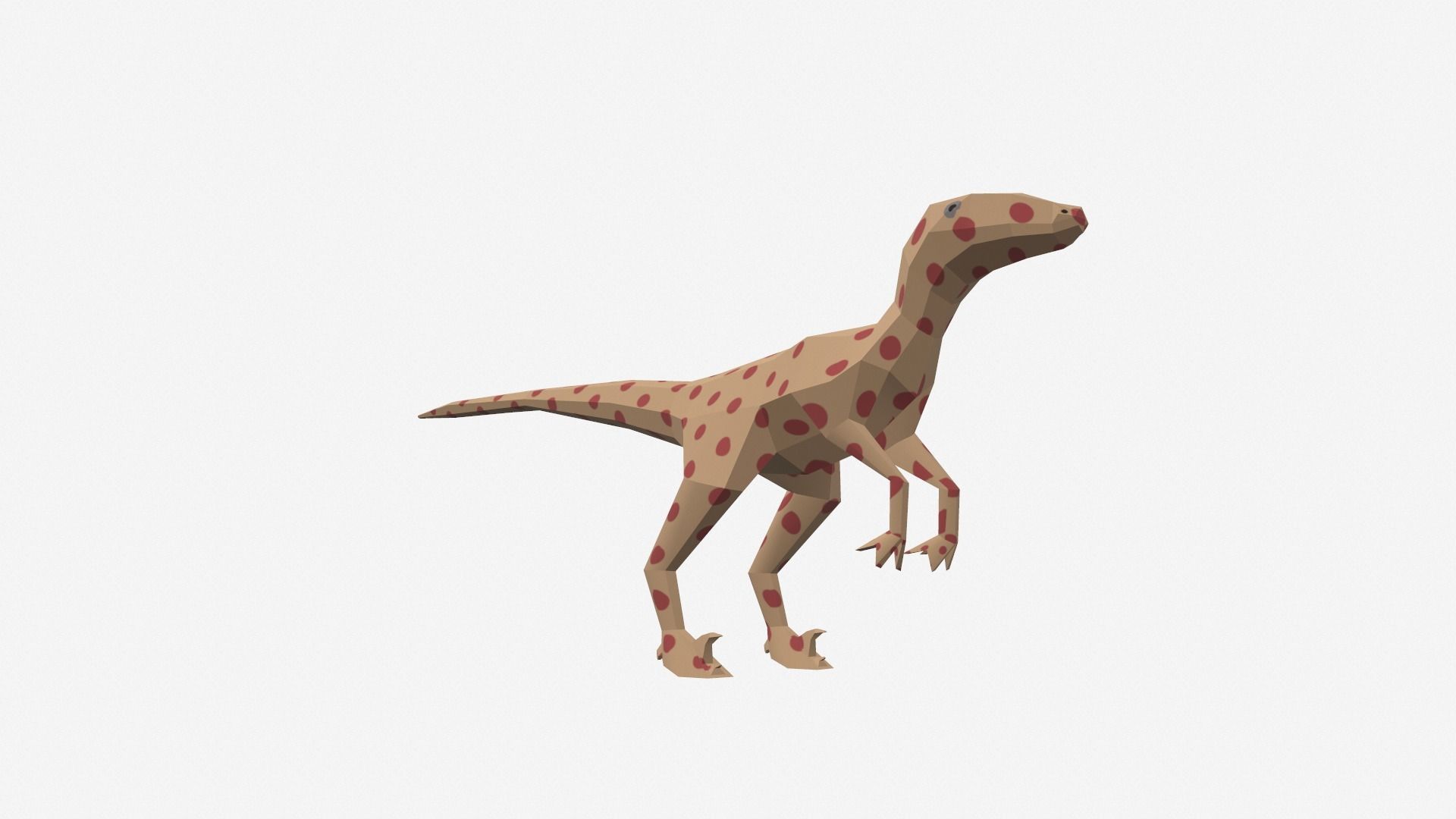 Dinosaur Cartoon - 04 Low-poly 3D model_6