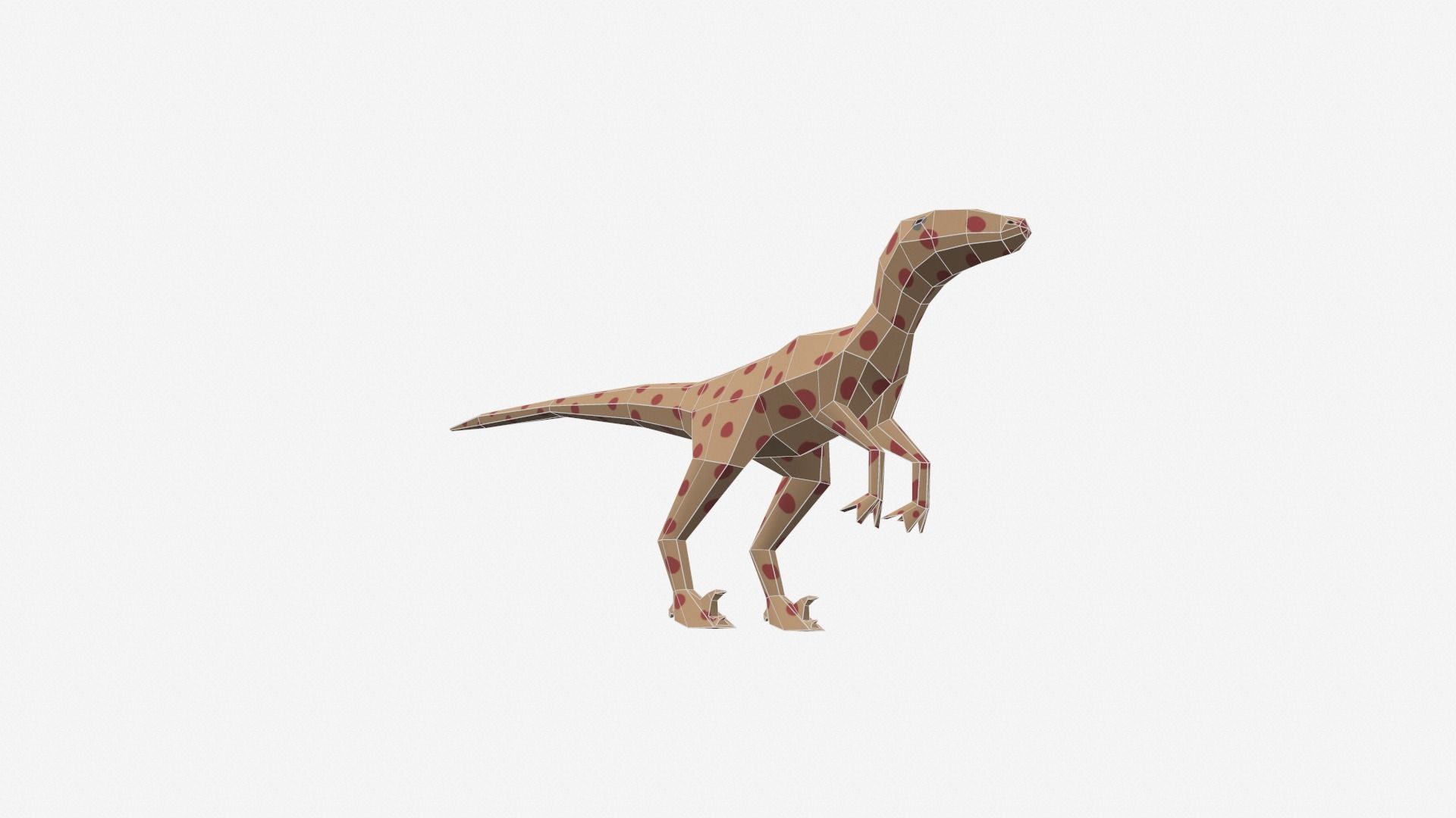 Dinosaur Cartoon - 04 Low-poly 3D model_1