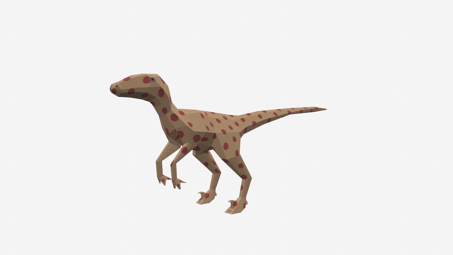 Dinosaur Cartoon - 04 Low-poly 3D model_3