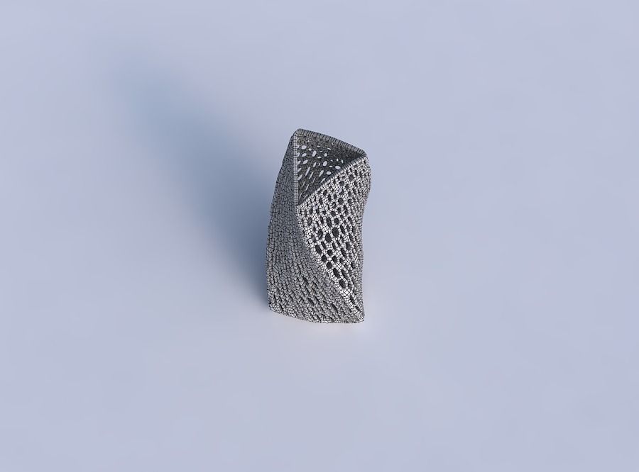 Vase twist curved tipping triangle with dense organic lattice 2 3D print model_6