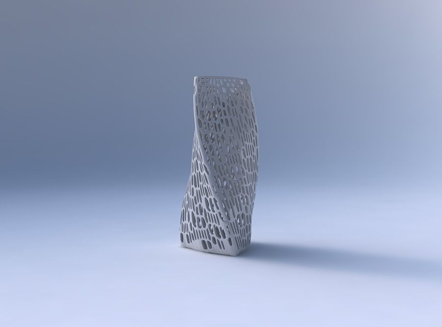 Vase twist curved tipping triangle with dense organic lattice 2 3D print model_4