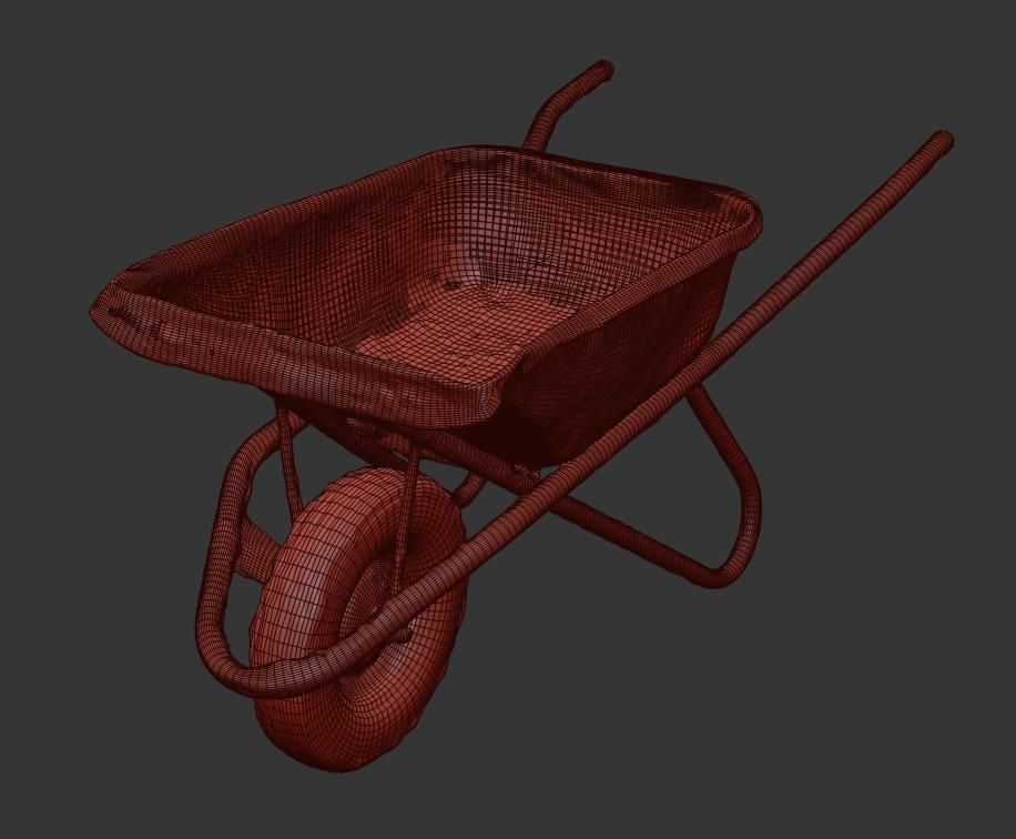Ultra realistic Wheelbarrow Low-poly 3D model_7