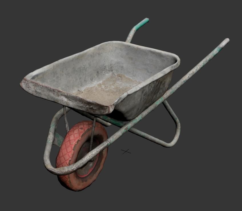 Ultra realistic Wheelbarrow Low-poly 3D model_5