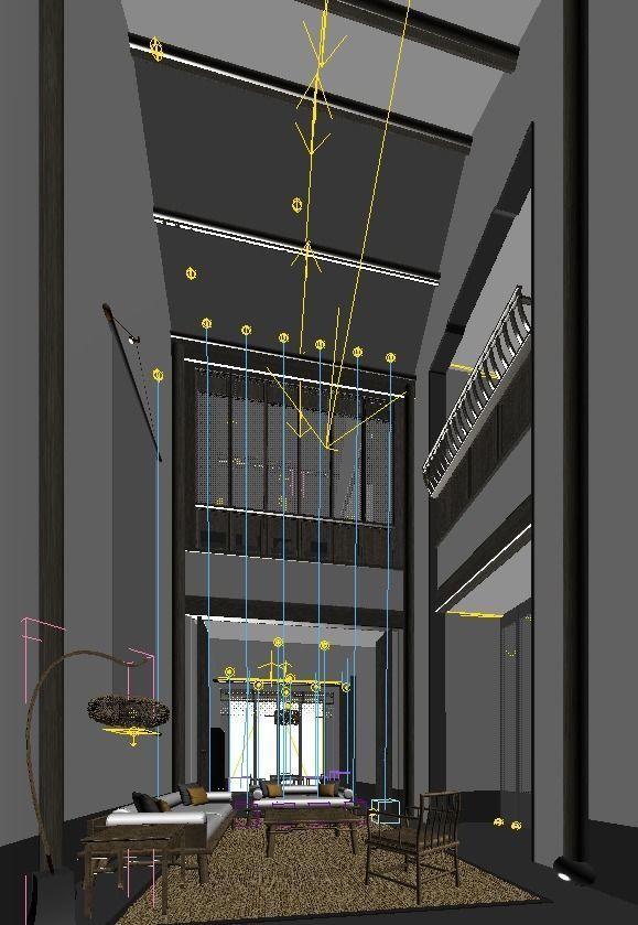 chinese hotel bedroom suite 3D model_4