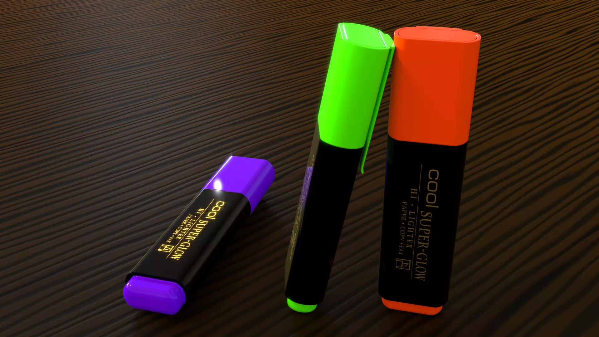 marker pen - highliting pen - glow pen 3D model_0