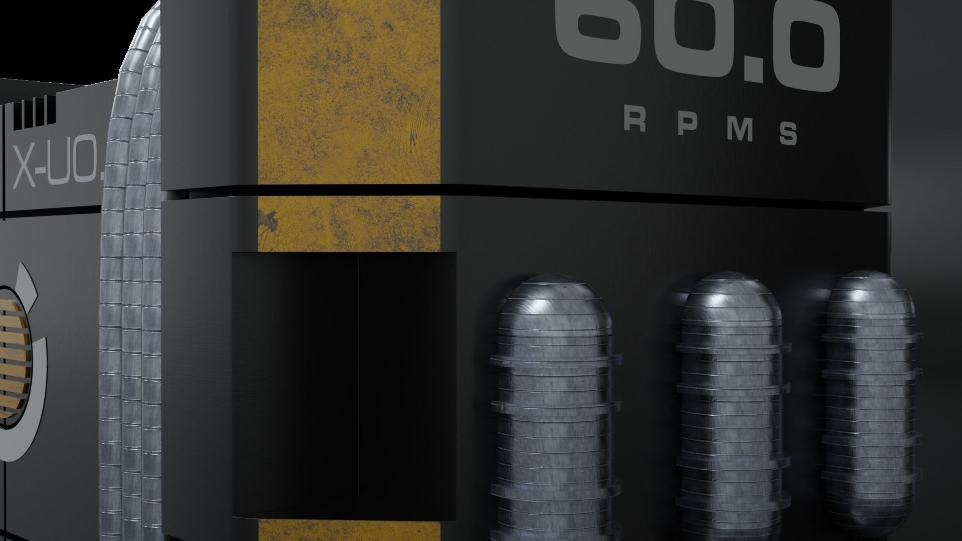 Hard Surface Sci-Fi Box with Decals Low-poly 3D model_6