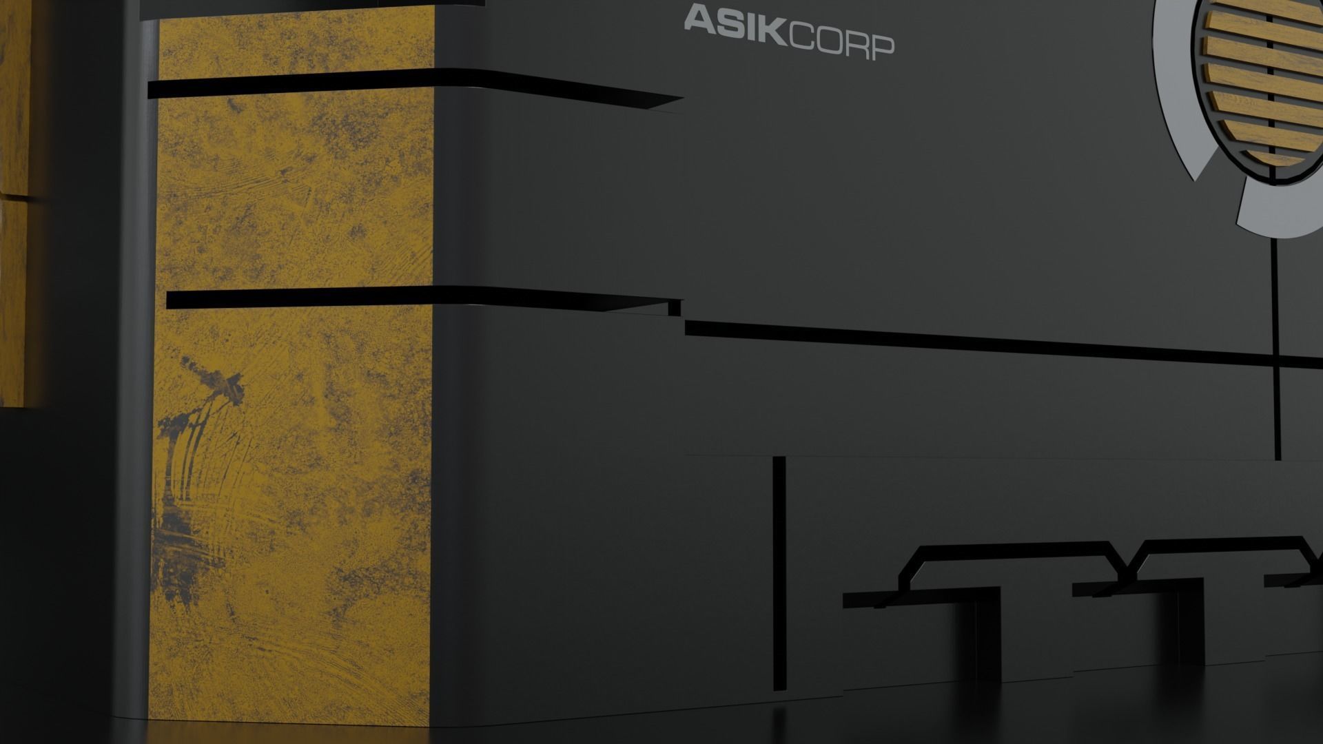 Hard Surface Sci-Fi Box with Decals Low-poly 3D model_11