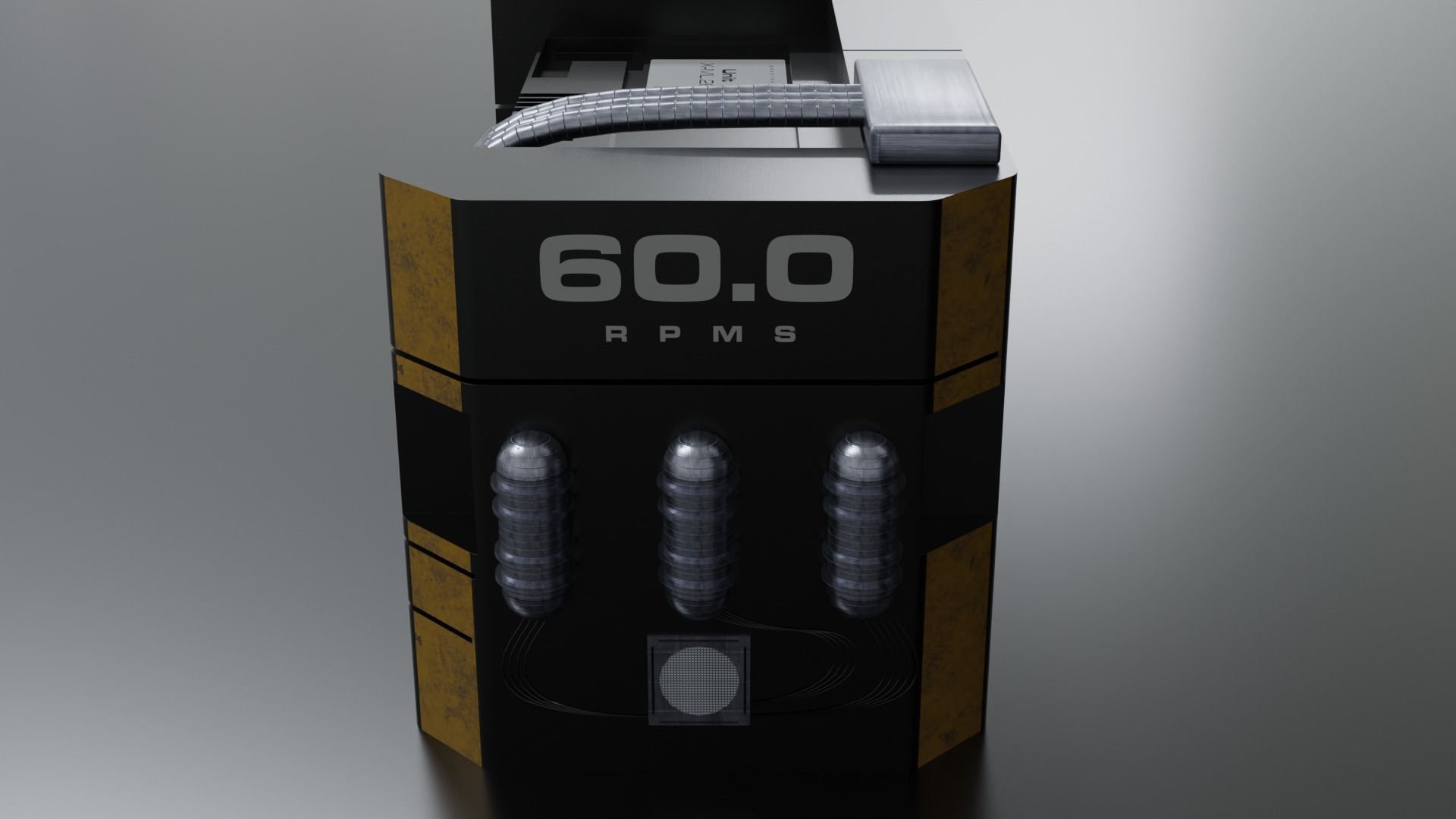 Hard Surface Sci-Fi Box with Decals Low-poly 3D model_1