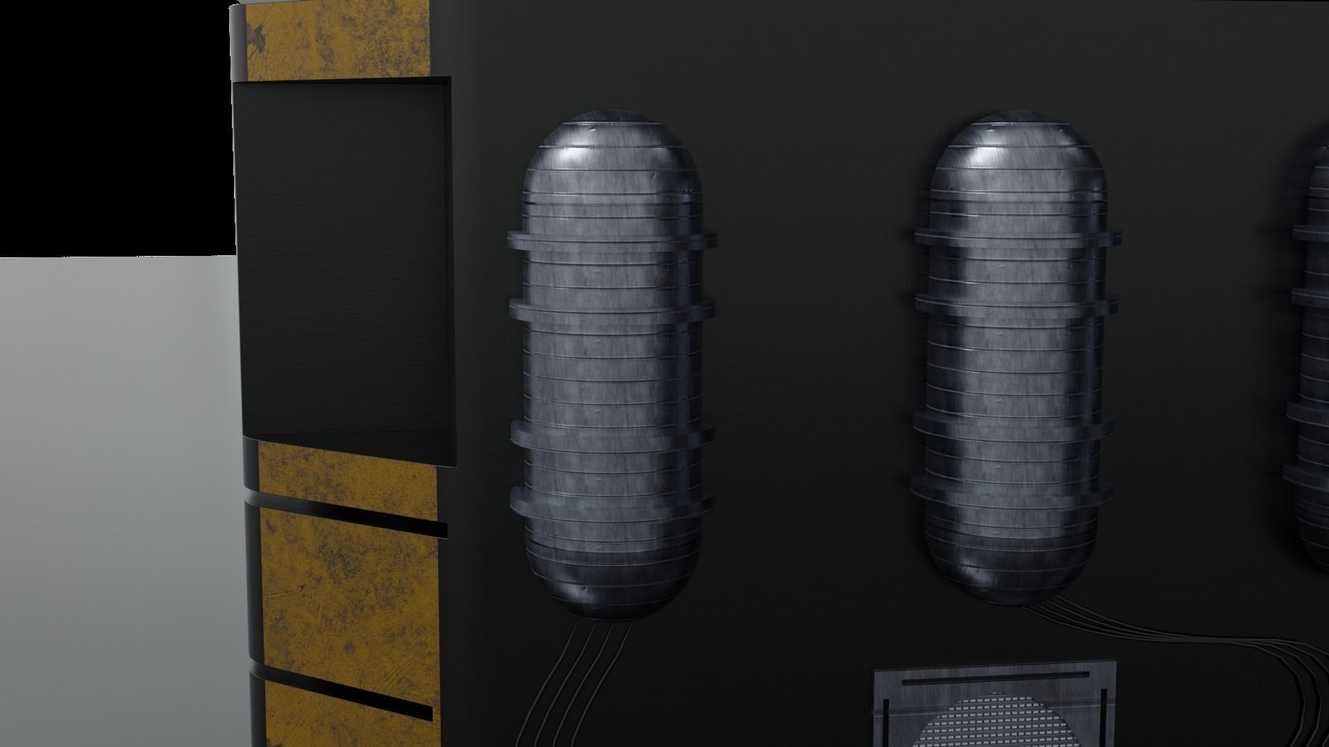 Hard Surface Sci-Fi Box with Decals Low-poly 3D model_7