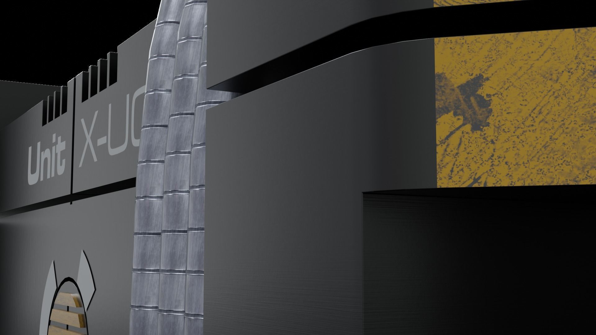 Hard Surface Sci-Fi Box with Decals Low-poly 3D model_9