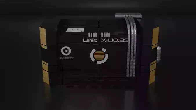 Hard Surface Sci-Fi Box with Decals