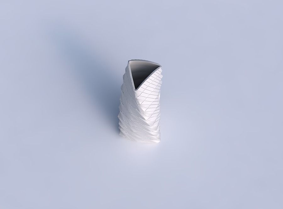 Vase twist curved tipping triangle with distorted and twisted... 3D print model_1