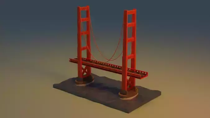 Low poly Golden Gate Bridge